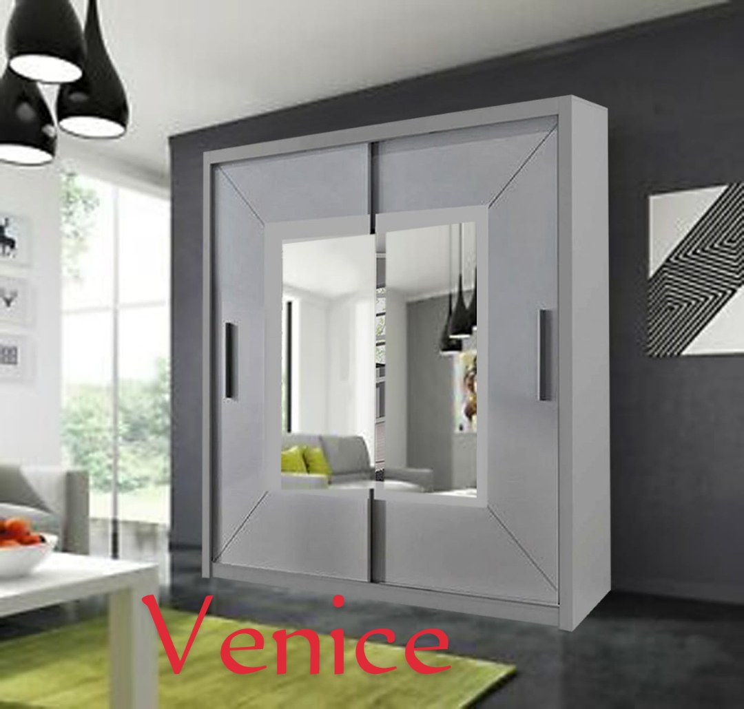 Venice Mirrored Sliding Door Wardrobe 150cm for Bedroom