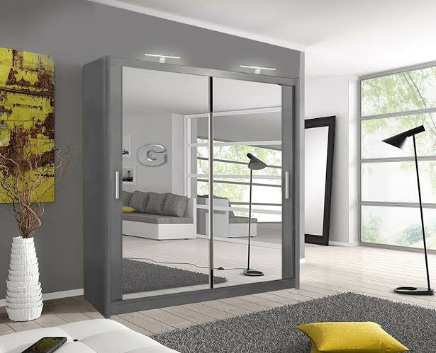 Milan 250cm Sliding Door Wardrobe with Full Mirror Panels