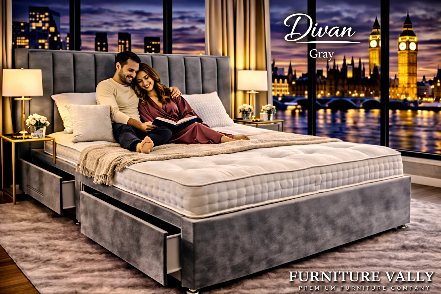 Divan Panel Bed – Luxury Storage Velvet Divan Bed Frame UK